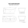 Ribbed Base Smooth Double Slipper Nickel Interior Copper Bathtub