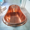 Copper Bathtub RAL 6004 Blue-Green Exterior & Copper Clawfoot Legs - Image 5