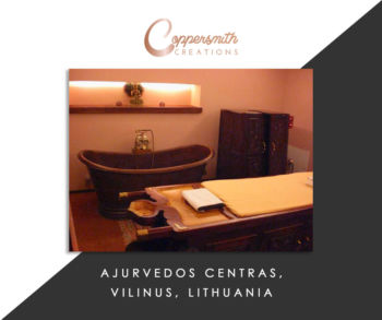 Coppersmith Creations'bathtub install at Ajurvedos Centras, Vilinus, Lithuania