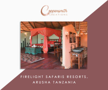 Coppersmith Creations sink install at Firelight Safaris Resorts, Arusha Tanzania