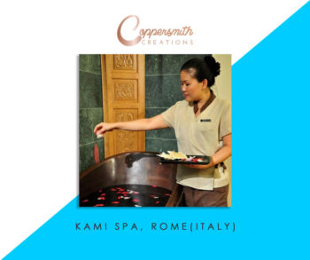 Coppersmith Creations bathtub install at Kami Spa Rome(Italy)